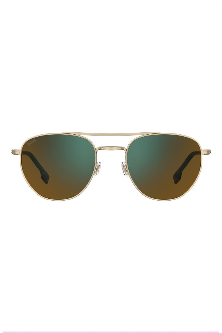 1631/S 53mm Rectangle Sunglasses, Main, color, GOLD