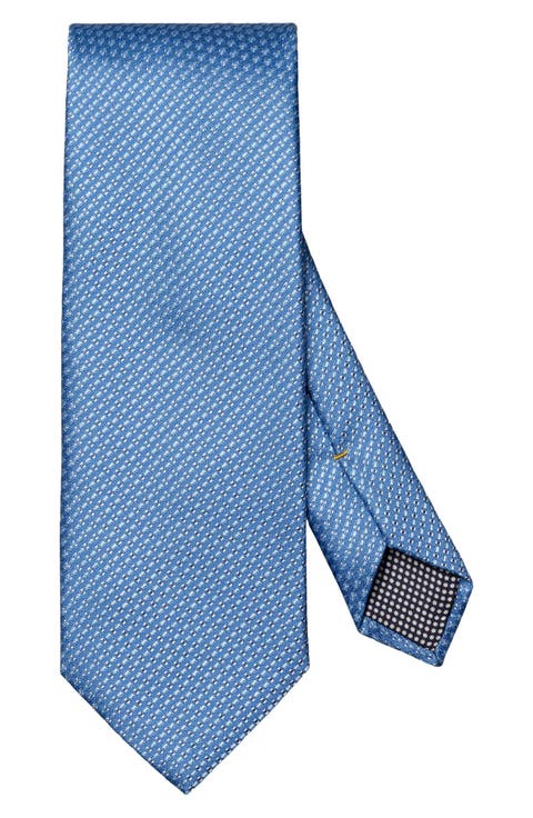 Light Blue Textured Solid Silk Tie