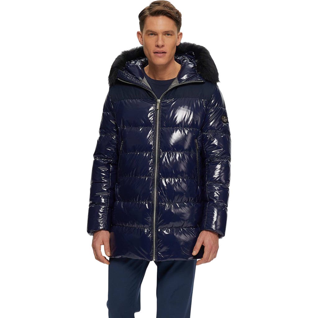 GORSKI Après-Ski Parka With Detachable Trim in Dark Blue/black  product