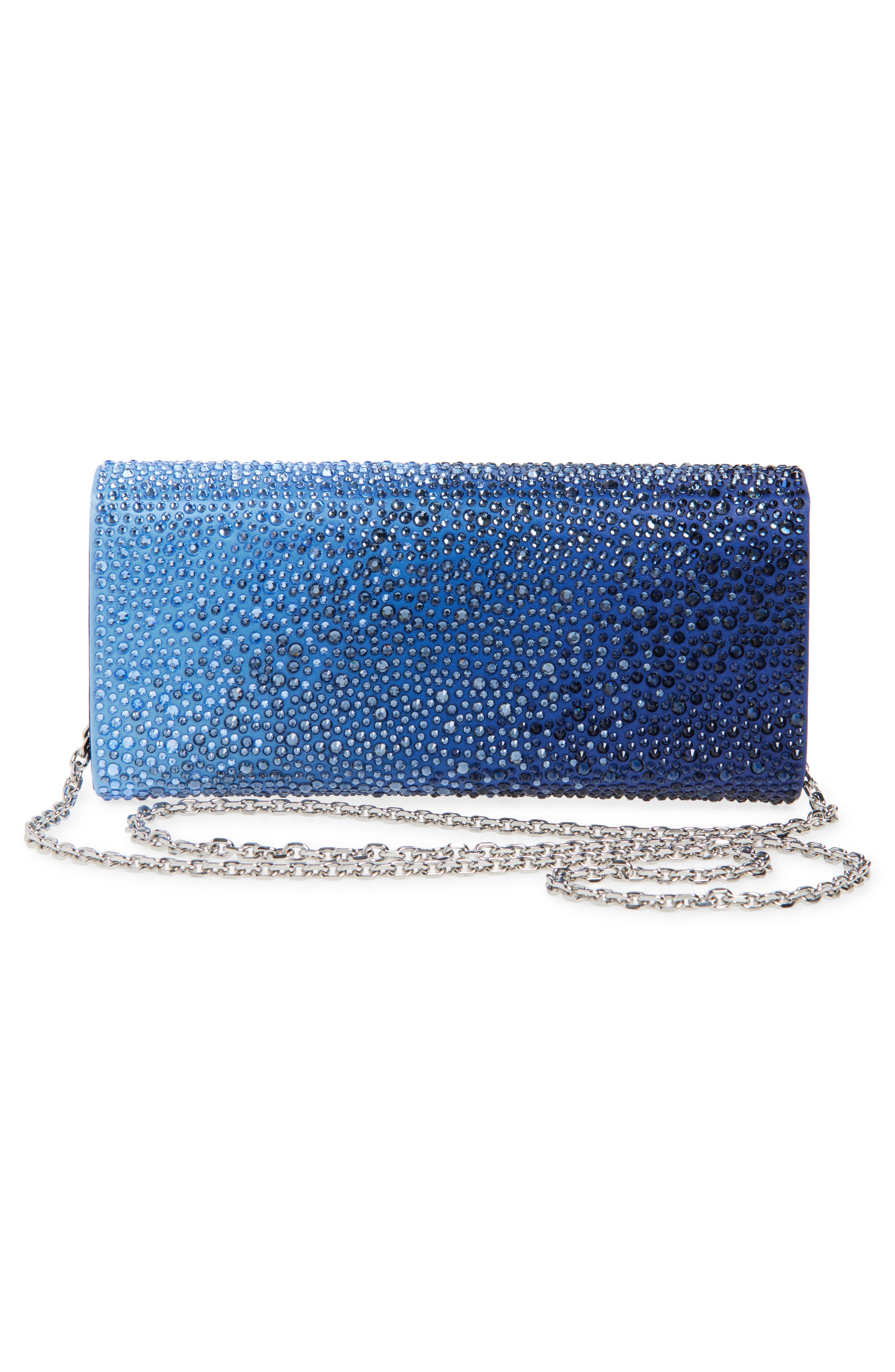 JUDITH LEIBER COUTURE Perry Crystal Embellished Satin Clutch, Alternate, color, 