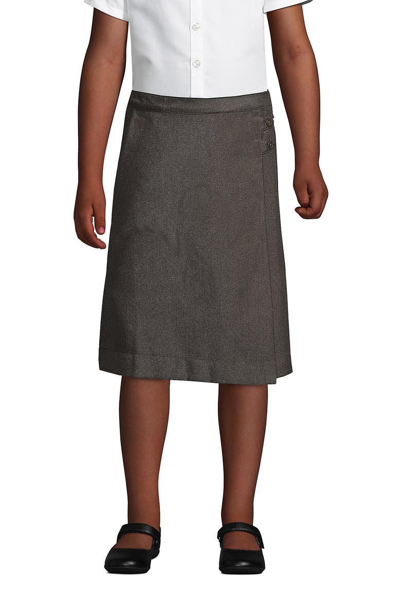 School Uniform Girls Solid A-line Skirt Below the Knee, Main, color, Gray