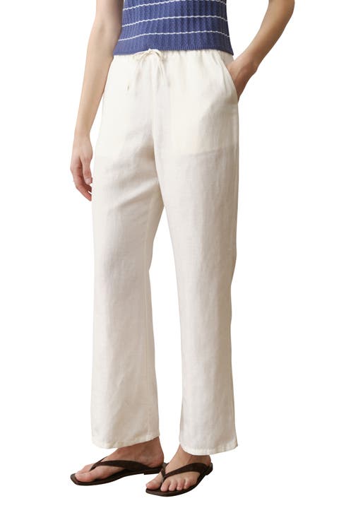Drawstring Linen Blend Pants