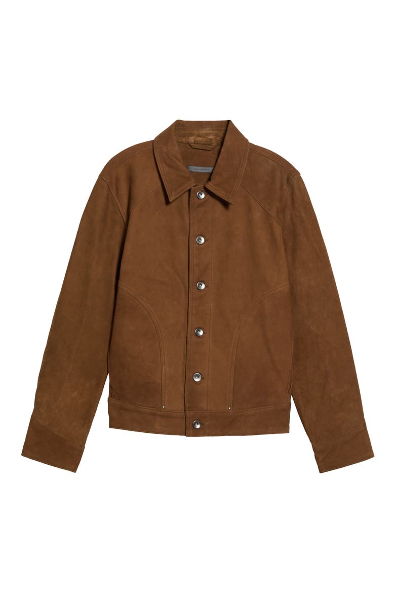 Douglas Seamed Leather Jacket, Alternate, color, NUTMEG