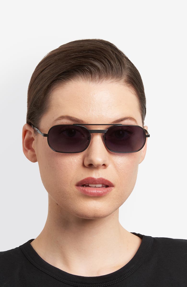 Moschino 56mm Oval Sunglasses, Alternate, color, Black/ Dark Grey Sf