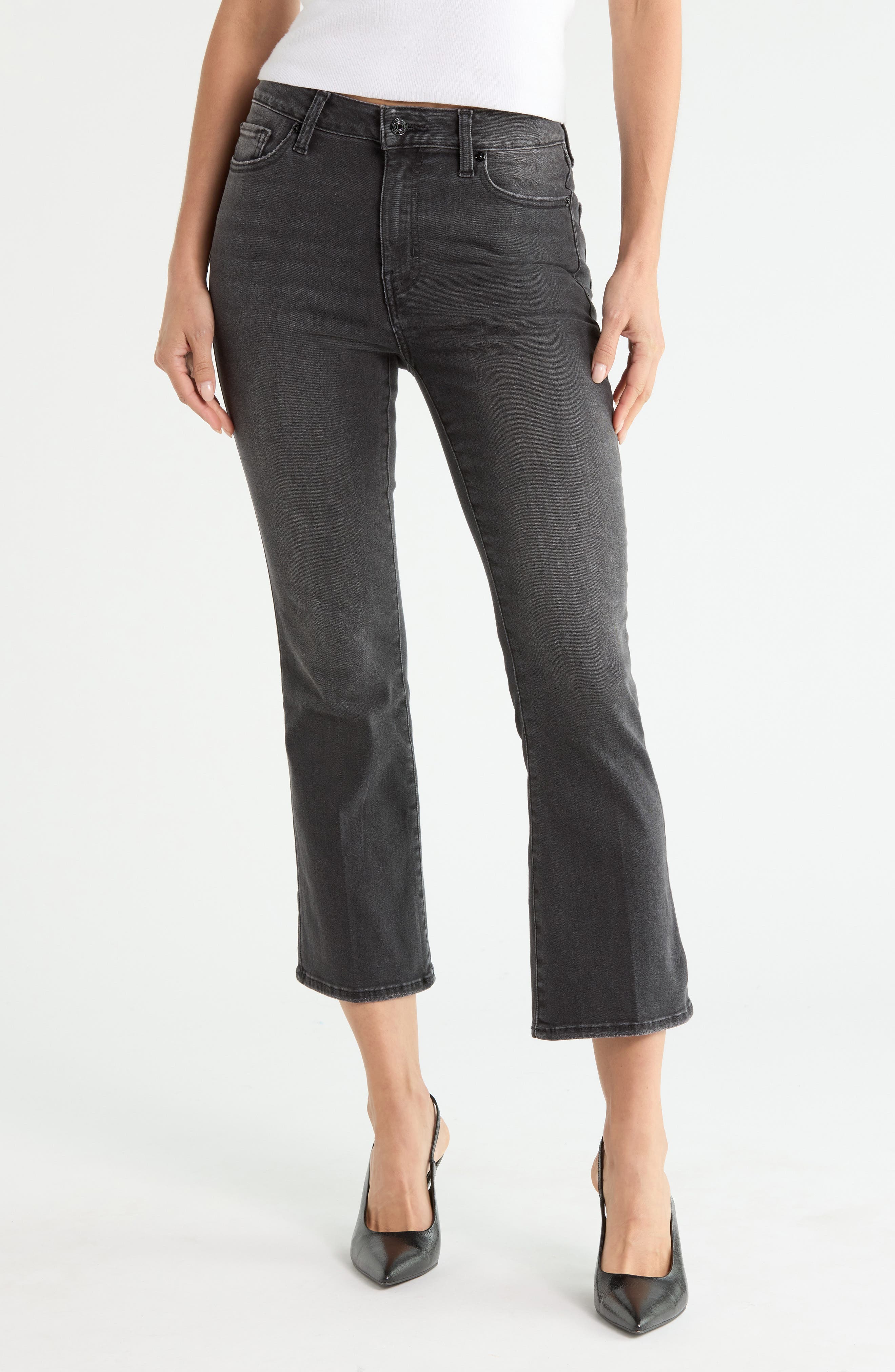 Le Crop Mini Boot High Waist Crop Mini Bootcut Jeans