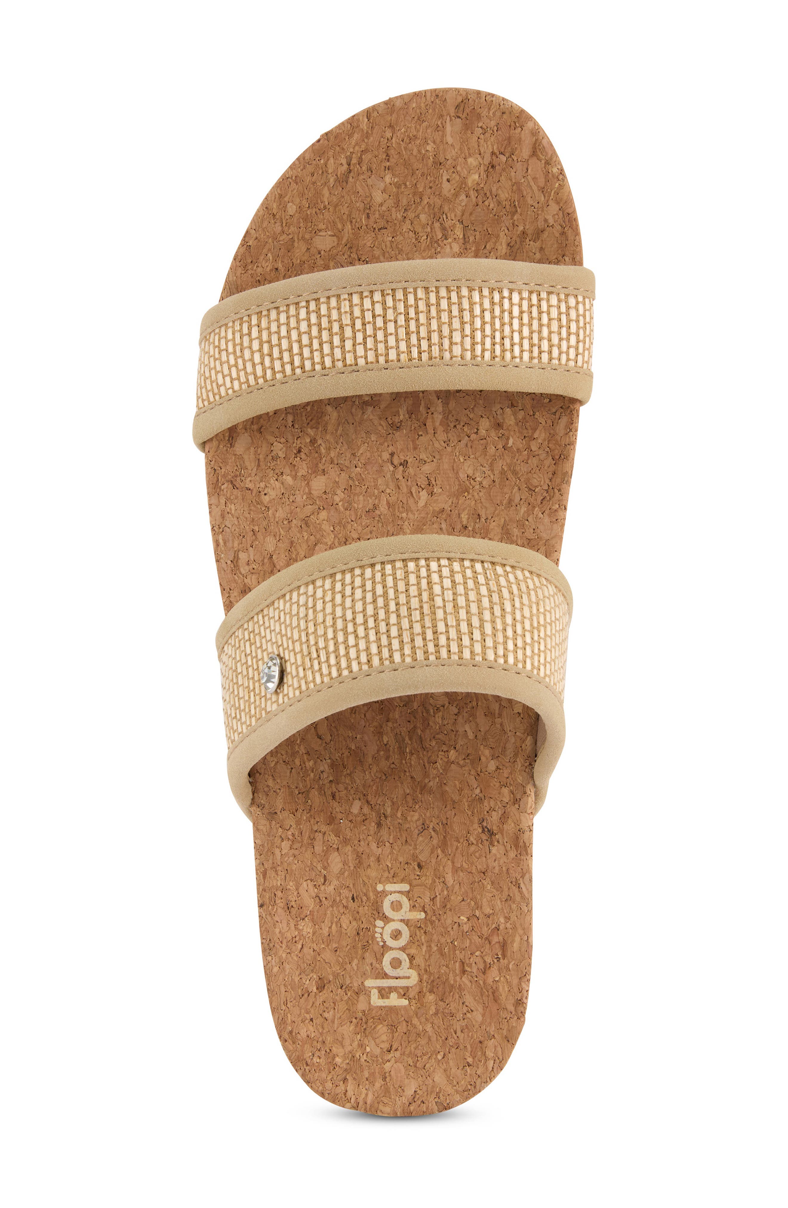 FLOOPI Knit Platform Slide Sandal, Alternate, color, Taupe