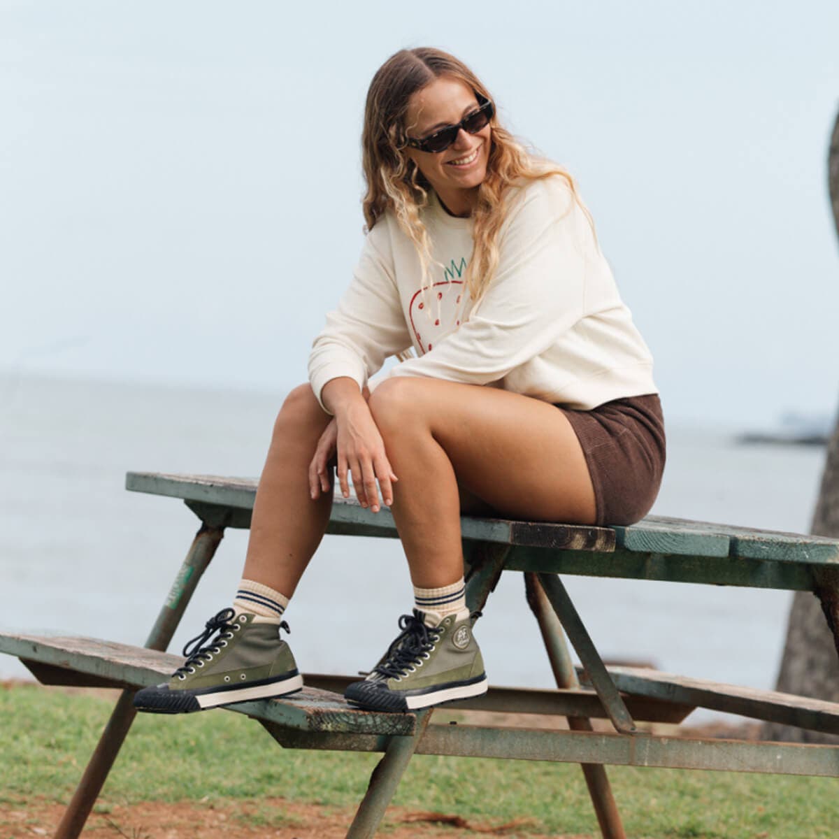 P.F. Flyers Grounder Hiker High-Top Sneaker, Alternate, color, Military Green