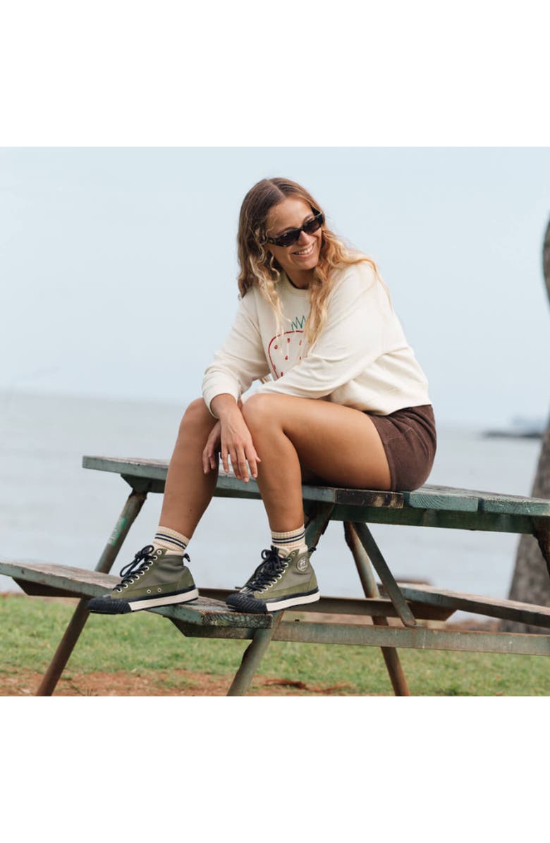 P.F. Flyers Grounder Hiker High-Top Sneaker, Alternate, color, Military Green