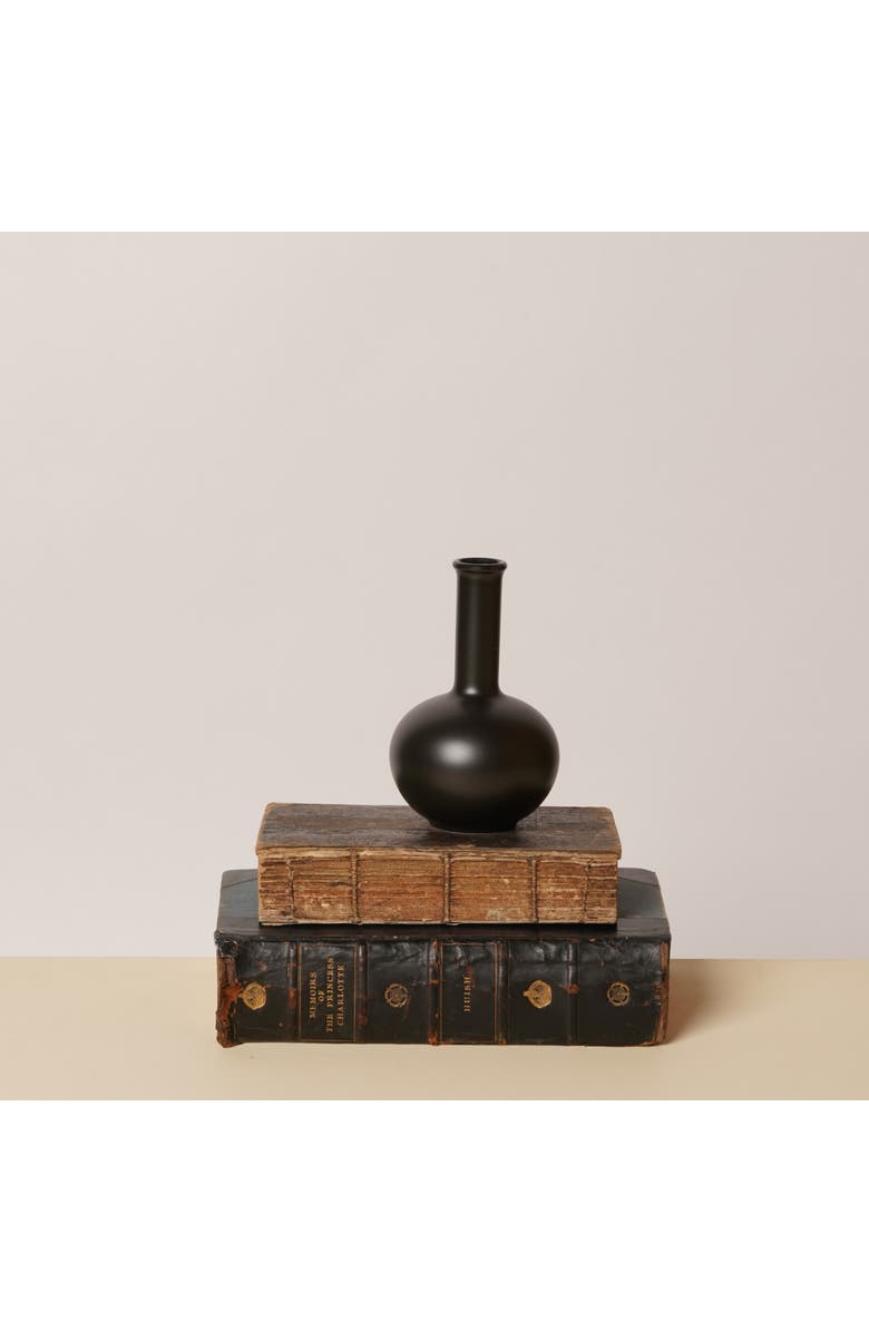 MIDDLE KINGDOM Semi-Matte Porcelain Mini Beauty Vase, Main, color, Black