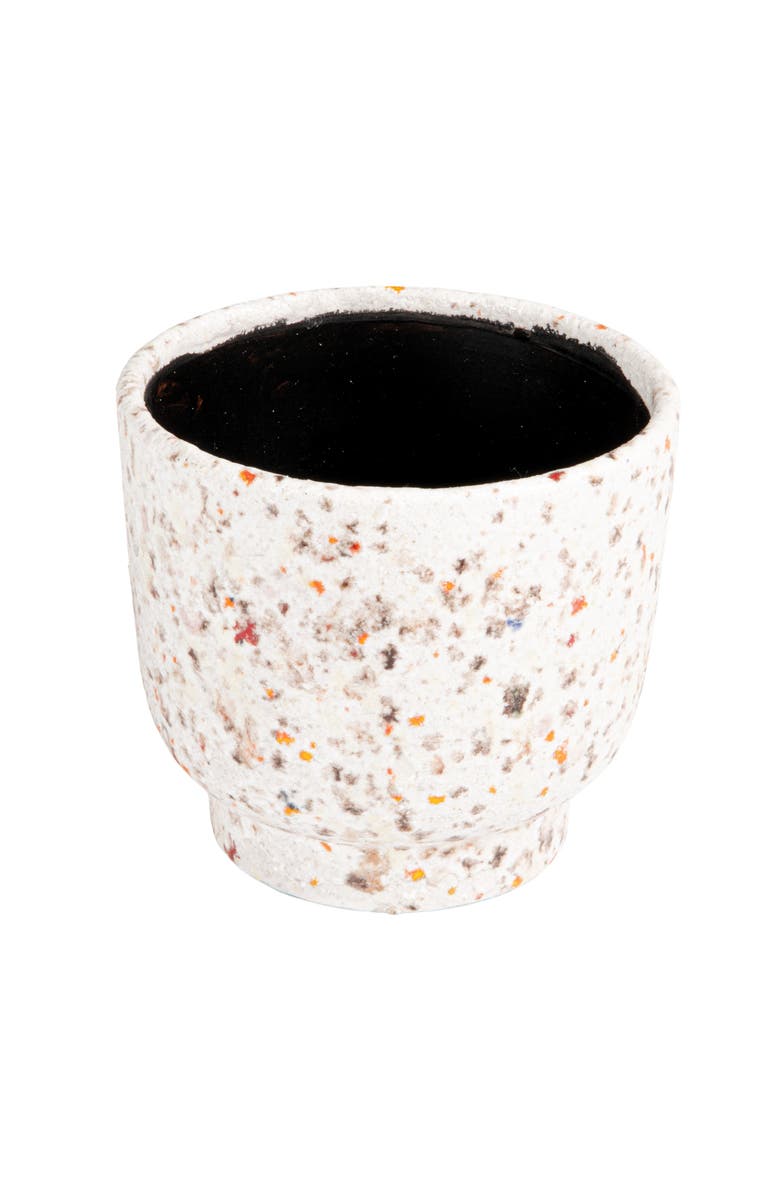 Storied Home Planter with Terrazzo Finish, Main, color, White