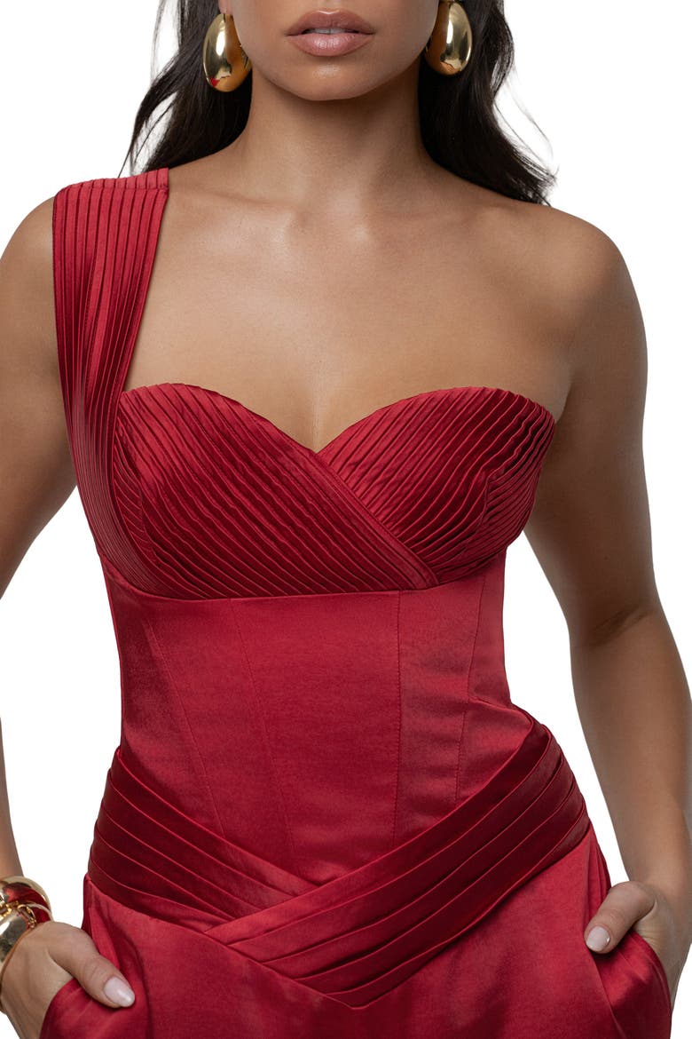 Love Song Satin Top, Alternate, color, Red