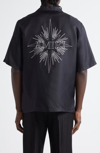 Starburst Crystal Silk Camp Shirt