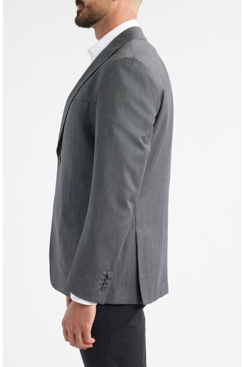 Modern Fit Grey Wool Blend Herringbone Sport Coat, Alternate, color, GREY