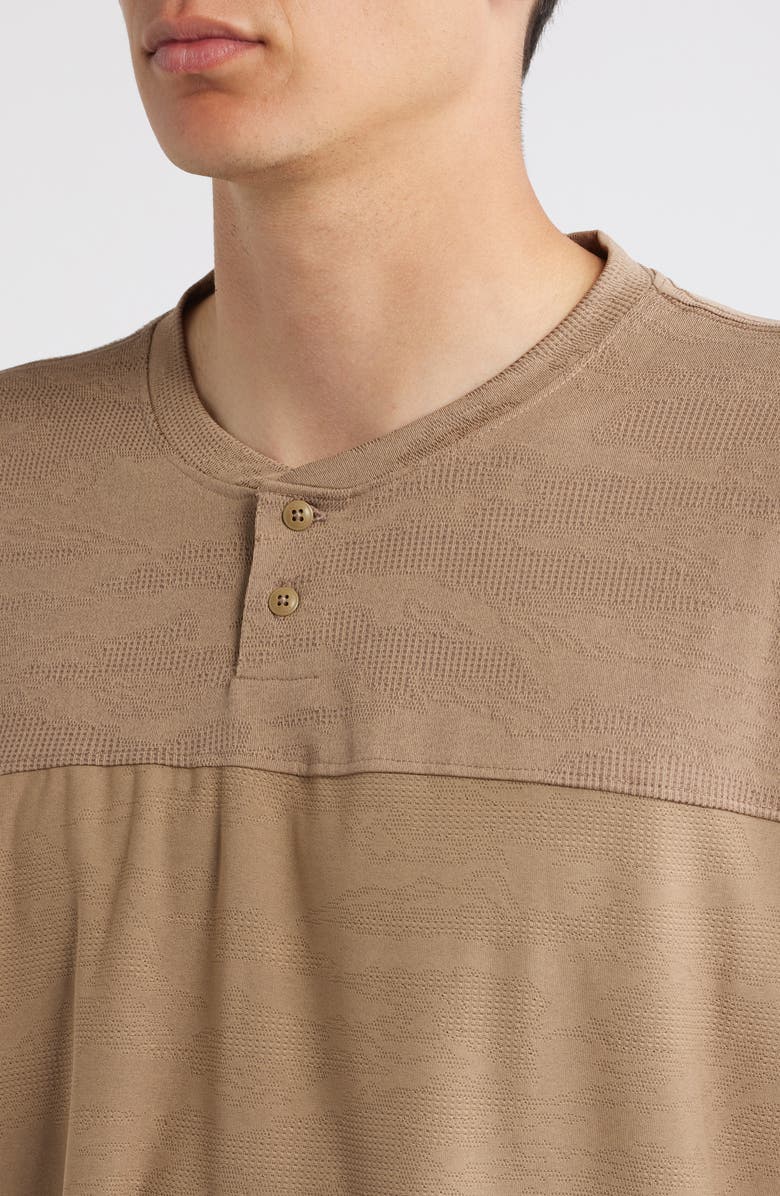 Brixton Journey Tiger Camo Short Sleeve Henley, Alternate, color, Desert Tiger Camo