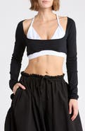 Free People Good Karma Long Sleeve Ultra Crop Top