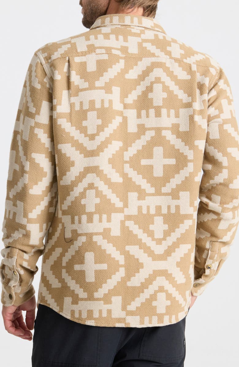 Roark Nordsman Jacquard Flannel Snap-Up Overshirt, Alternate, color, Light Khaki