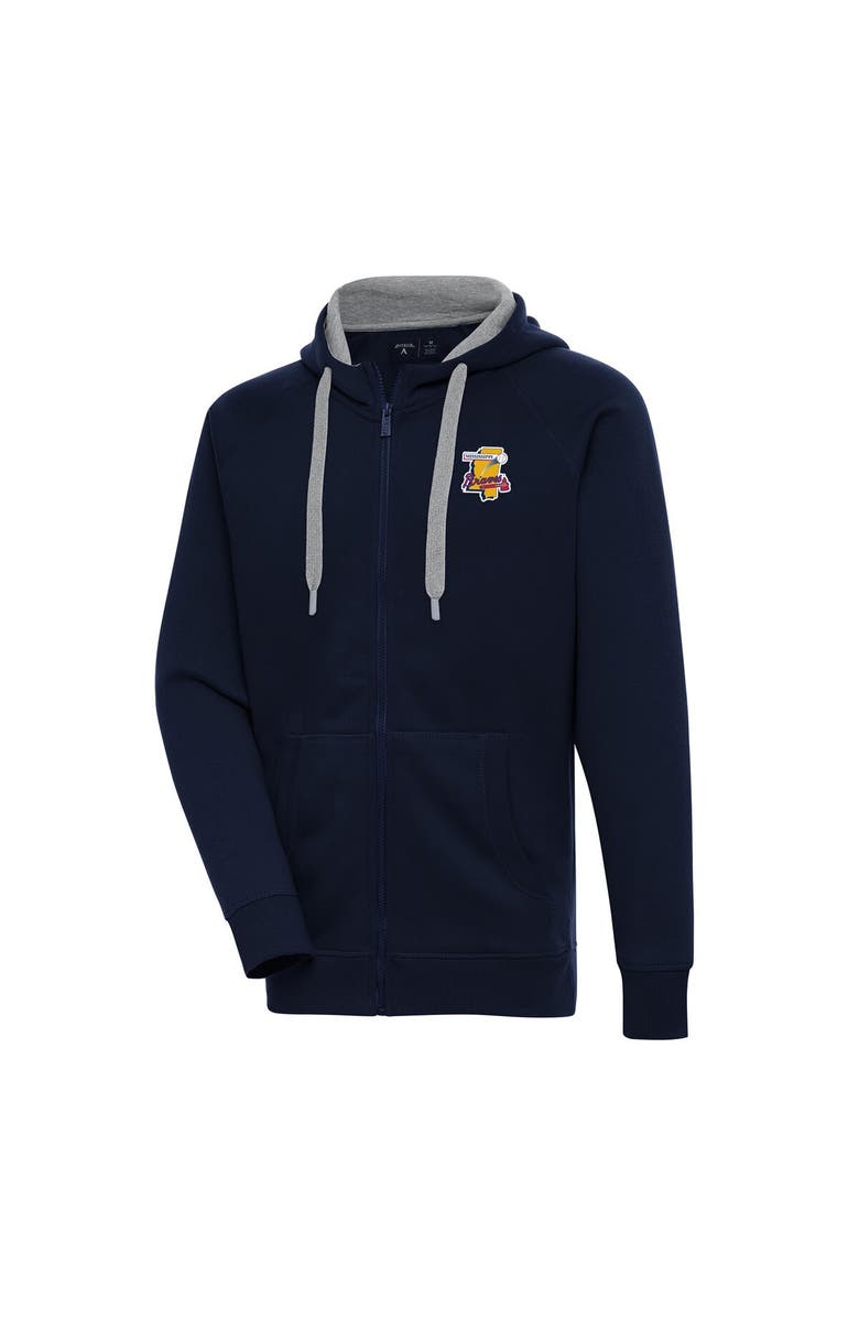 ANTIGUA Men's Antigua  Navy Mississippi Braves Victory Full-Zip Hoodie, Alternate, color, 