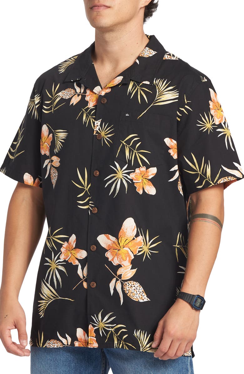 Quiksilver Tropical Floral Camp Shirt, Alternate, color, 