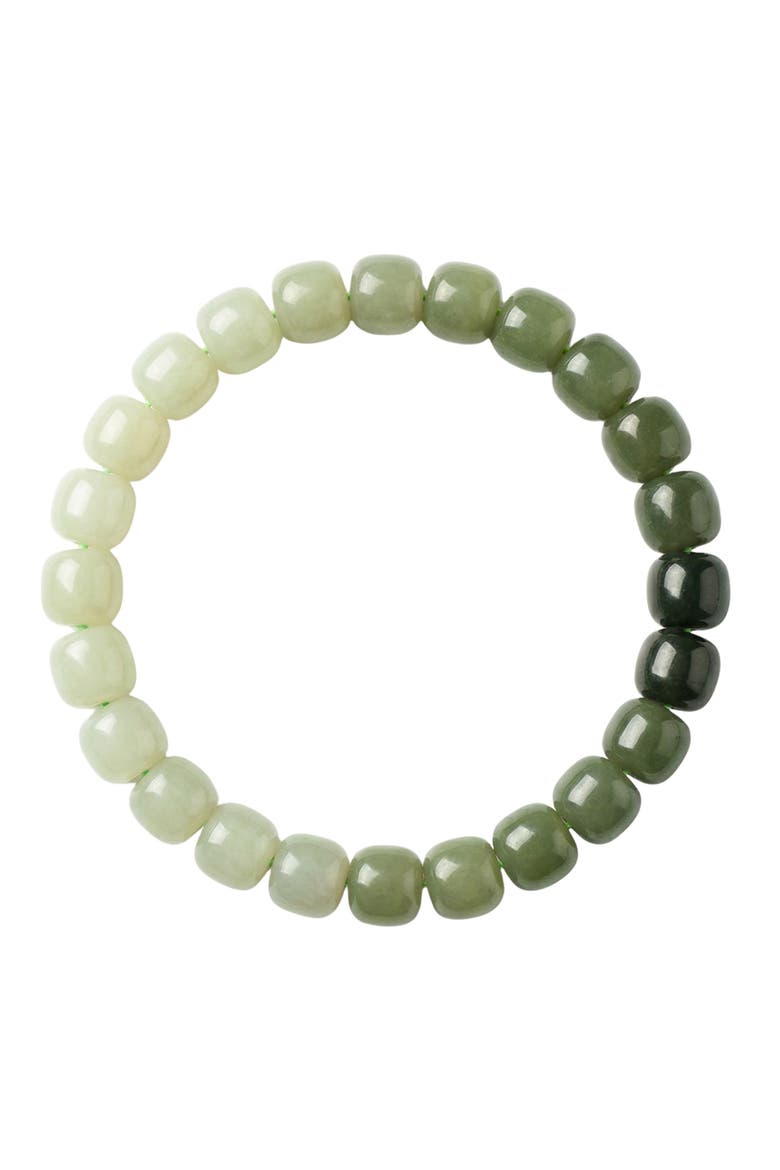 Ombre Beaded jade bracelet, Main, color, Green