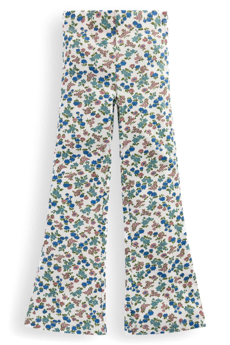 Kids' Floral Rib Knit Flare Leggings, Main, color, SOFT IVORY FLORAL