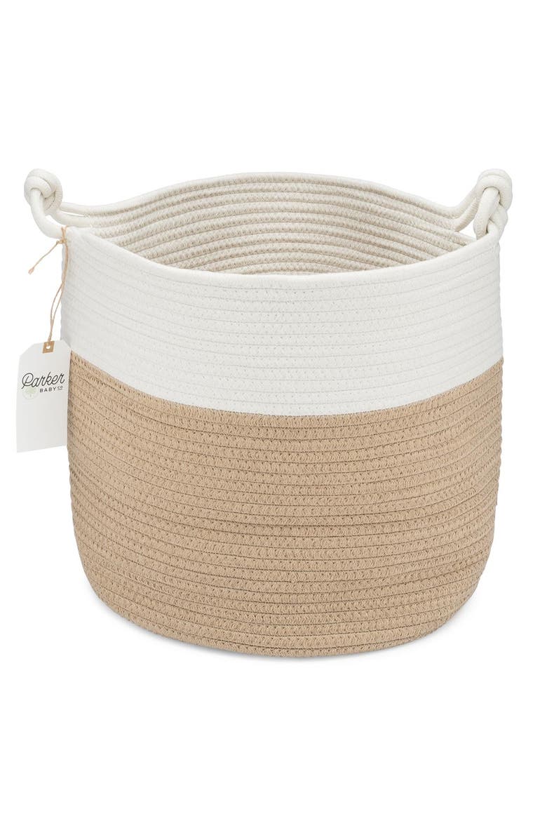 Rope Storage Basket, Main, color, Brown and White