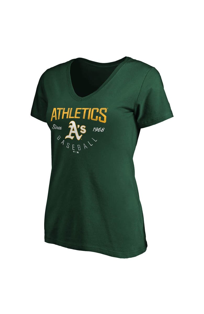 FANATICS Women's Fanatics Branded Green Oakland Athletics Live For It V-Neck T-Shirt, Alternate, color, 