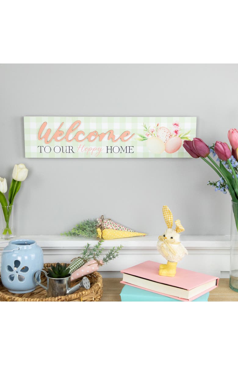 Northlight Welcome to Our Hoppy Home Easter Wall Sign - 19.75", Alternate, color, Green