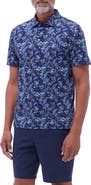 Bugatchi Hendrix Digital Island Print Pima Cotton Polo