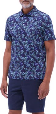 Bugatchi Hendrix Digital Island Print Pima Cotton Polo
