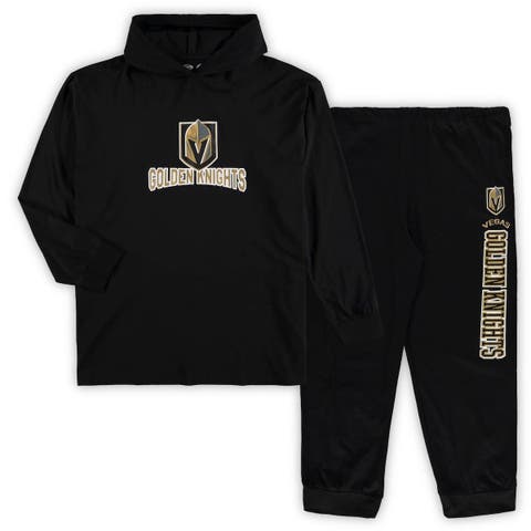Men's Concepts Sport Black Vegas Golden Knights Big & Tall Pullover Hoodie & Joggers Sleep Set