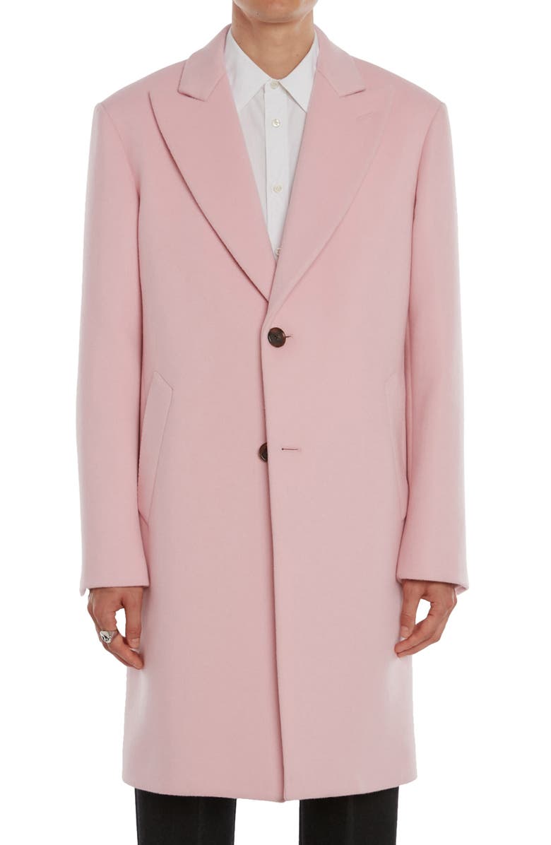McQueen Peaked Lapel Wool Coat, Main, color,