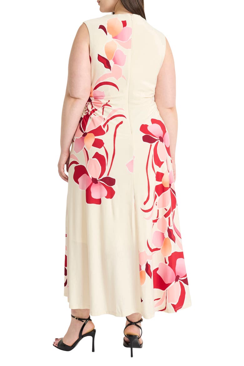 Mock Neck Sleeveless Midi Dress, Alternate, color, CREAM/ ROSE