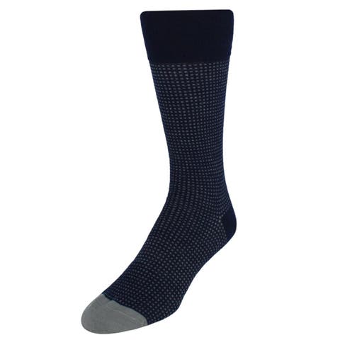 Alderic Birdseye Patterned Mid-Calf Merino Wool Socks (1 Pair)