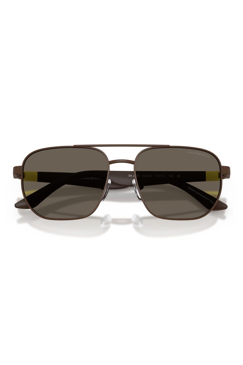 Kids' 51mm Square Sunglasses, Alternate, color, MATTE BROWN / DARK BROWN