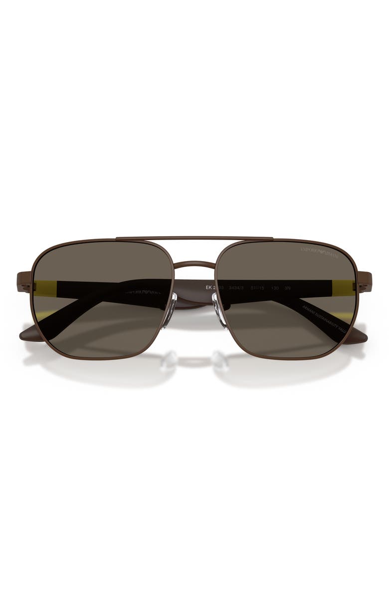 Emporio Armani Kids' 51mm Square Sunglasses, Alternate, color, Matte Brown / Dark Brown