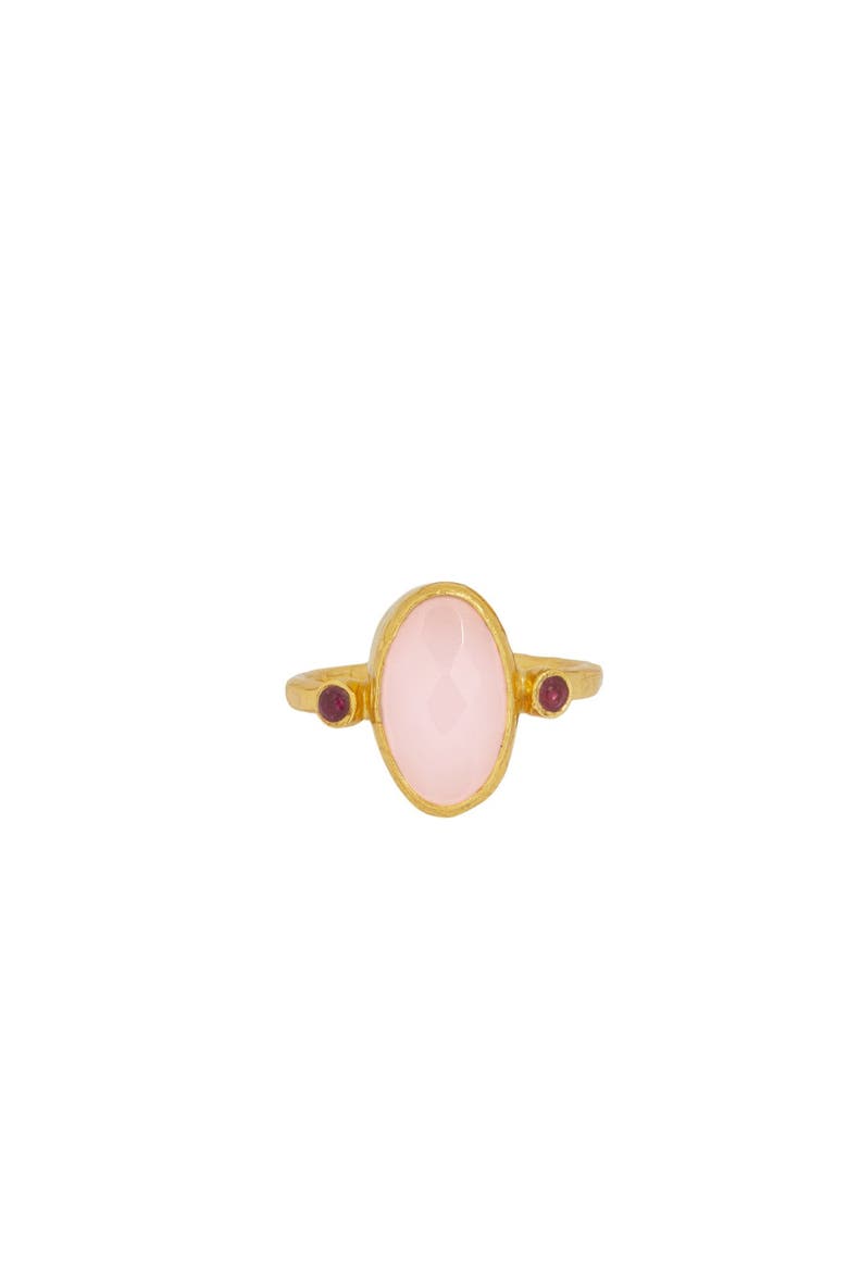 Lucia Rose Quartz Cocktail Ring, Alternate, color, Gold