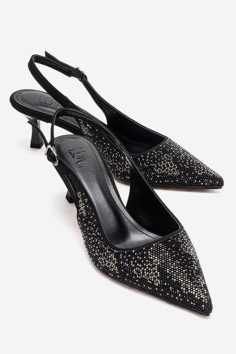 Nella Embellished Slingback Pointed Toe Pump (Women)