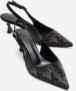 Prologue Shoes Nella Embellished Slingback Pointed Toe Pump
