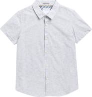 DENIM AND FLOWER Kids' Mélange Short Sleeve Button-Up Shirt
