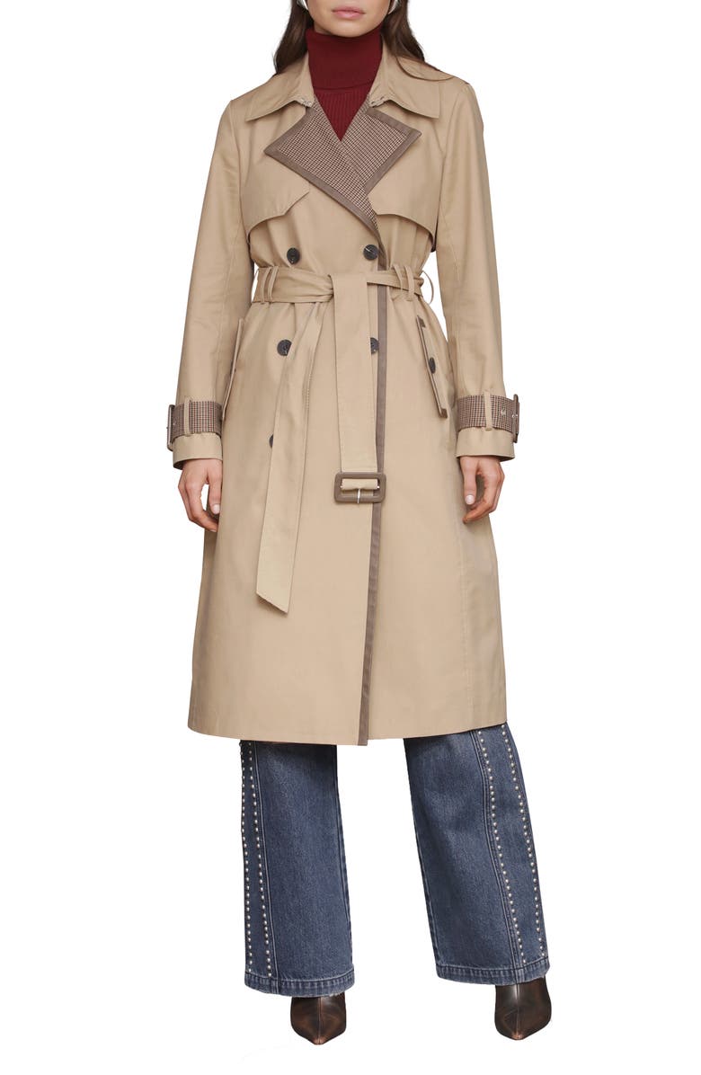 Avec Les Filles Pattern Block Trench Coat, Main, color, 