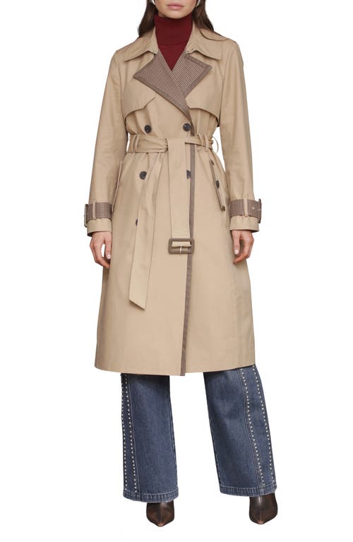 Avec Les Filles Pattern Block Trench Coat In Neutral
