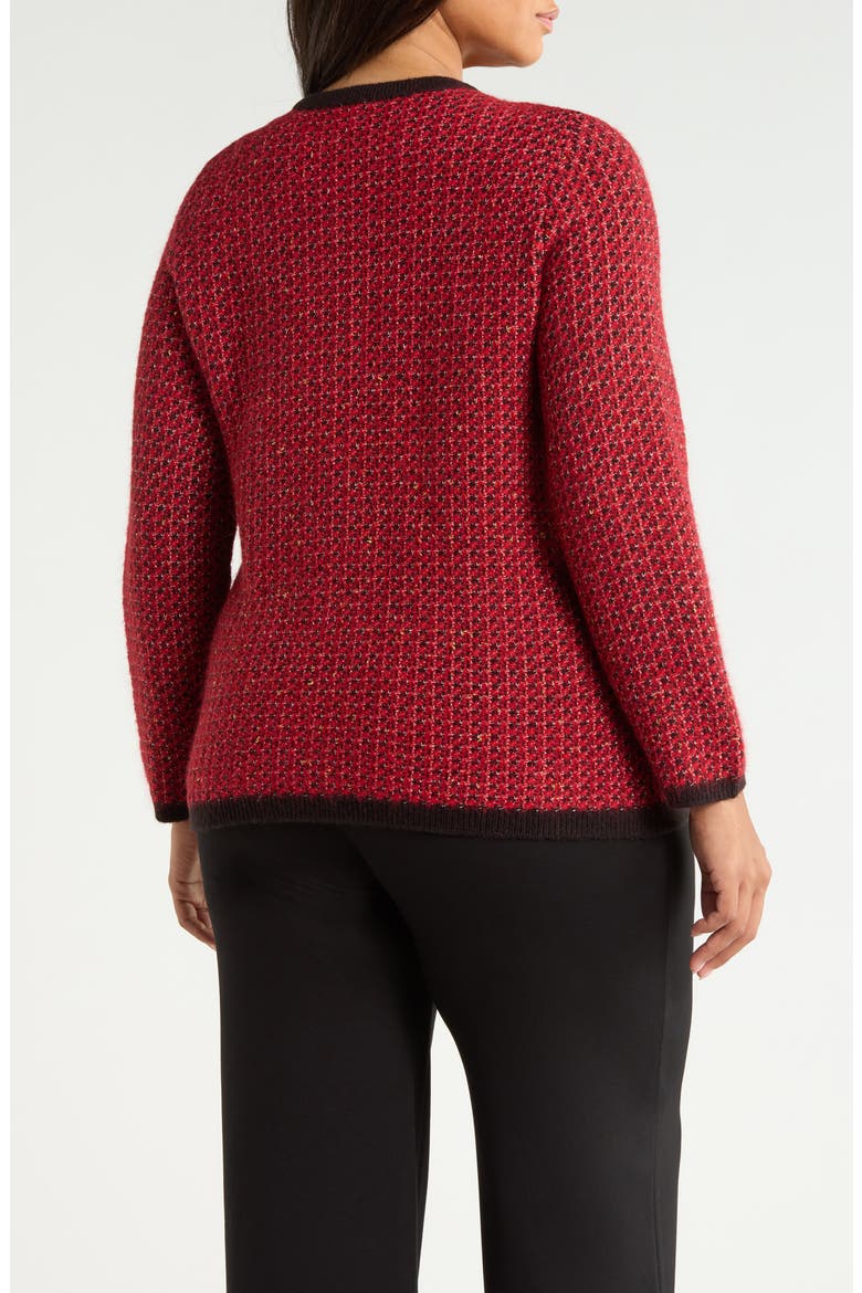 Boucl Knit Cardigan, Alternate, color, TITIAN RED MULTI