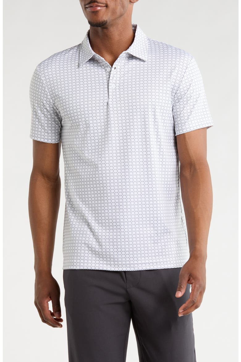 Geo Print Polo, Main, color, WHITE