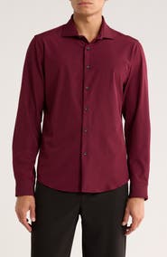 DENIM AND FLOWER Tech Long Sleeve Stretch Button-Up Shirt