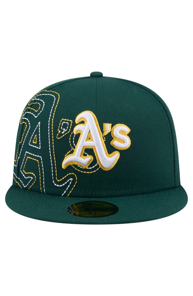 New Era Men's New Era Green Athletics Yarn Stitch 59FIFTY Fitted Hat, Alternate, color, 