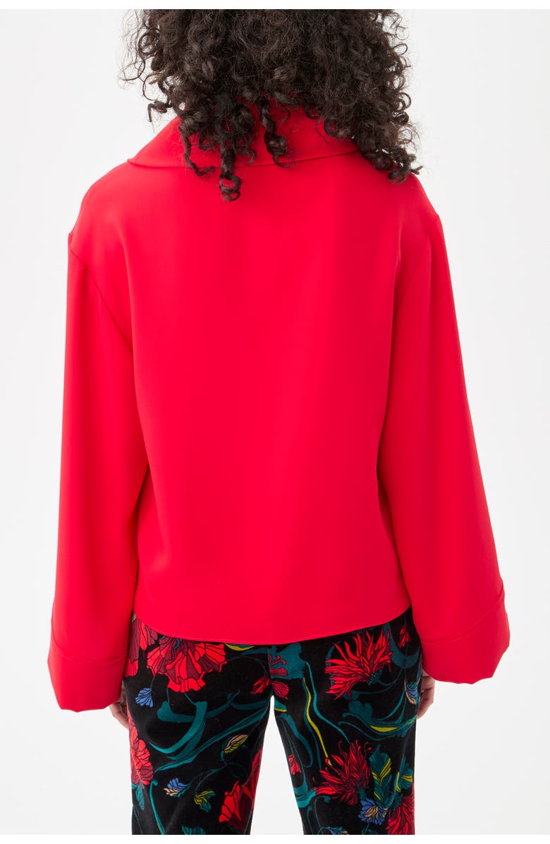 Trina Turk Staged Folded Neckline Top, Alternate, color, Moulin Rouge