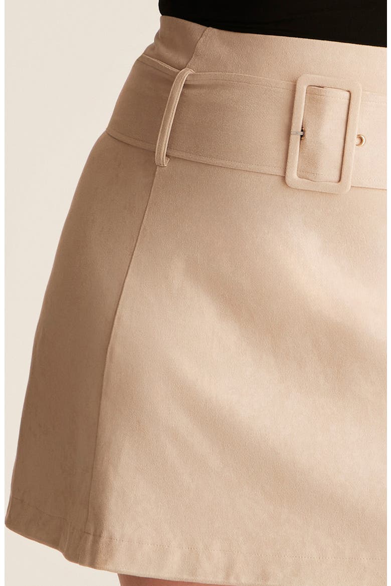 Rowan Belted Miniskirt, Alternate, color, BONE