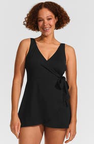 Lands' End Side Tie Mini Swim Dress Swimsuit