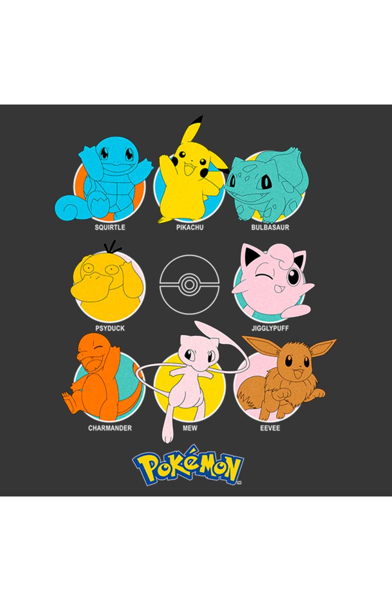 POKEMON Boy's Pokemon Character Circles  Graphic T-Shirt, Alternate, color, Charcoal Heather