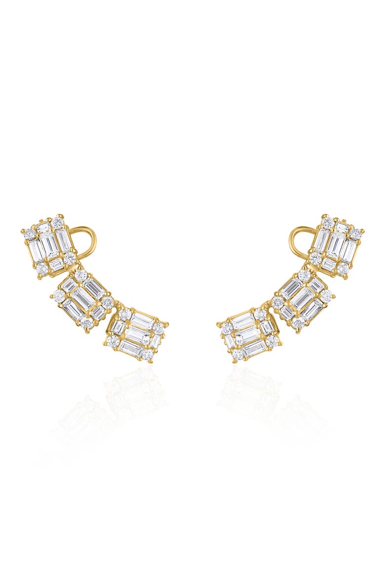 Clarity Diamond Ear Climbers, Main, color, 18K YELLOW GOLD